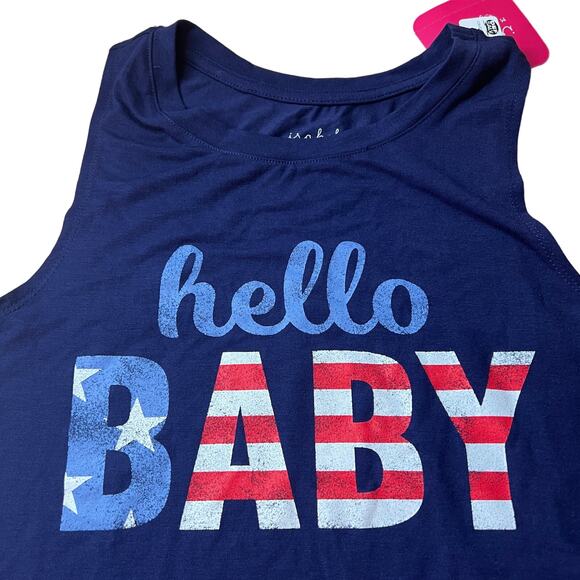 Isabel Maternity Americana Hello Baby Maternity Tank Top - Size XS - NWT - Picture 3 of 8